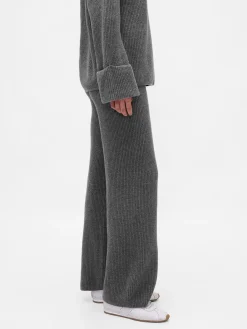CashSoft Shaker-Stitch Sweater Pants
