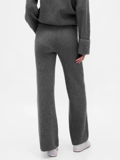 CashSoft Shaker-Stitch Sweater Pants