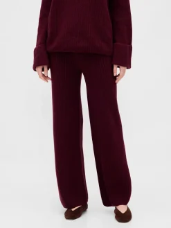 CashSoft Shaker-Stitch Sweater Pants