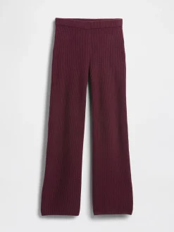 CashSoft Shaker-Stitch Sweater Pants