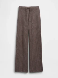 CashSoft Shaker-Stitch Sweater Pants