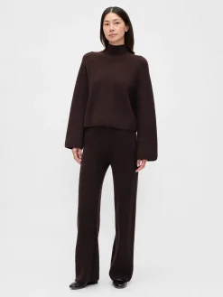 CashSoft Shaker-Stitch Sweater Pants