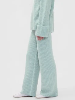 CashSoft Shaker-Stitch Sweater Pants