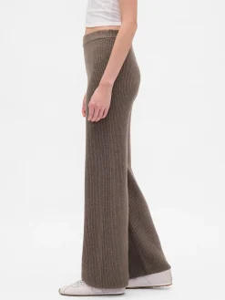 CashSoft Shaker-Stitch Sweater Pants