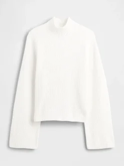 CashSoft Shaker-Stitch Turtleneck Sweater