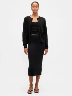 CashSoft Stretch Midi Skirt