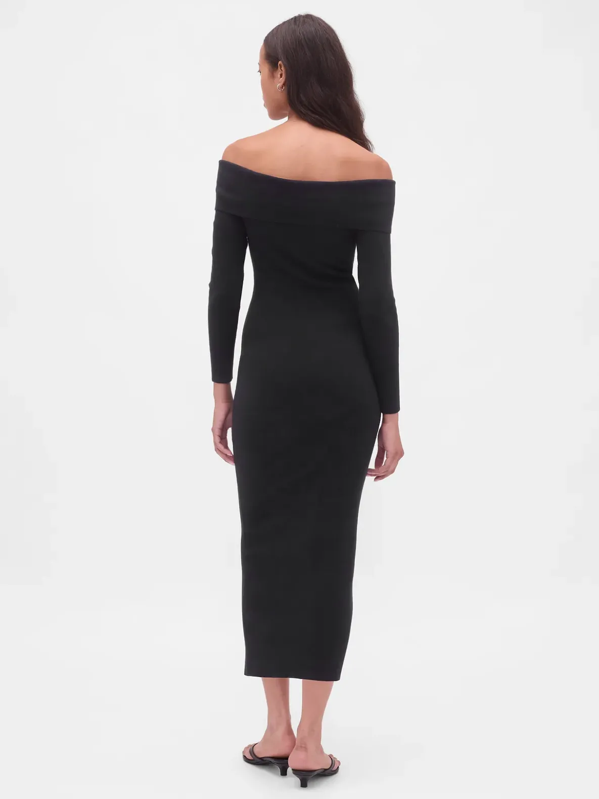 CashSoft Stretch Off-Shoulder Midi Sweater Dress