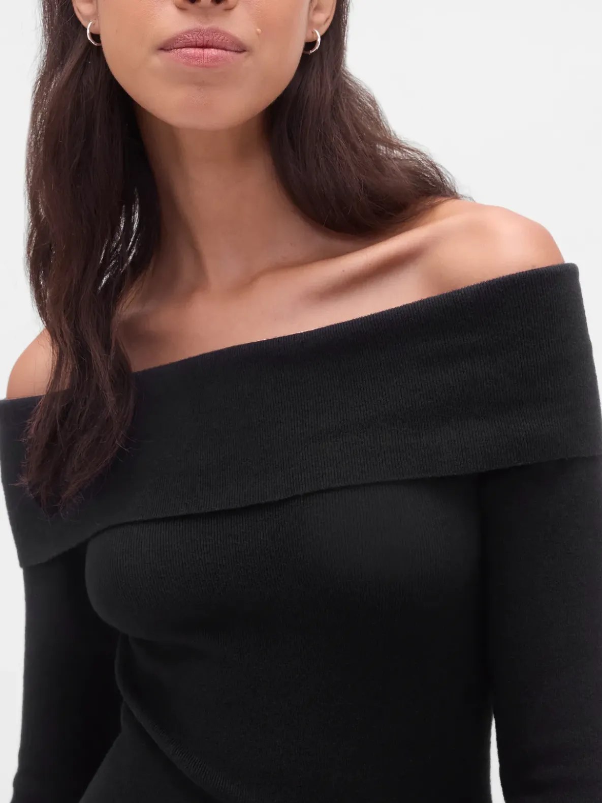 CashSoft Stretch Off-Shoulder Midi Sweater Dress