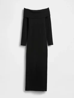 CashSoft Stretch Off-Shoulder Midi Sweater Dress
