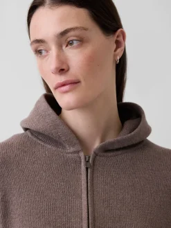 CashSoft Sweater Crop Zip Hoodie
