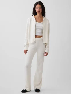 CashSoft Sweater Crop Zip Hoodie