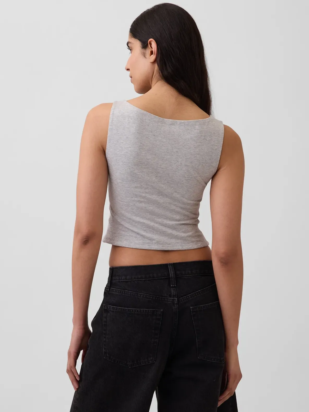 CloseKnit Jersey Boatneck Crop Tank Top