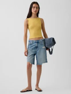 CloseKnit Jersey Boatneck Crop Tank Top