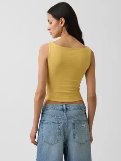 CloseKnit Jersey Boatneck Crop Tank Top