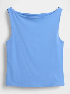 CloseKnit Jersey Boatneck Crop Tank Top