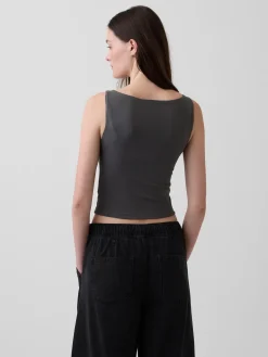 CloseKnit Jersey Boatneck Crop Tank Top
