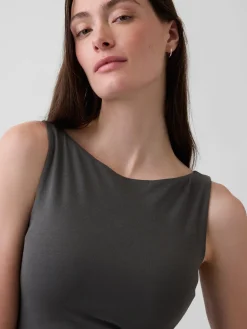 CloseKnit Jersey Boatneck Crop Tank Top