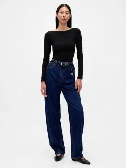CloseKnit Jersey Boatneck Open-Back T-Shirt