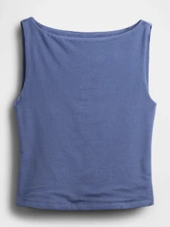 CloseKnit Jersey Boatneck Crop Tank Top