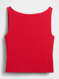 CloseKnit Jersey Boatneck Crop Tank Top