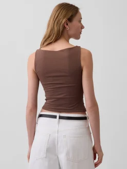 CloseKnit Jersey Boatneck Crop Tank Top