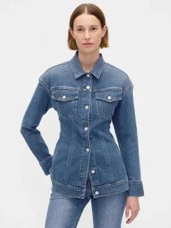 Contoured Longline Denim Jacket