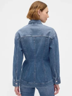 Contoured Longline Denim Jacket