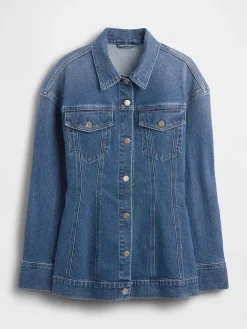 Contoured Longline Denim Jacket