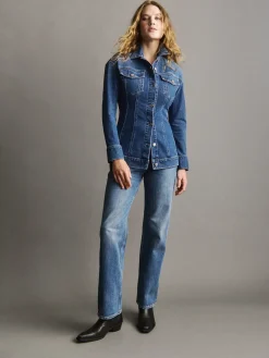 Contoured Longline Denim Jacket
