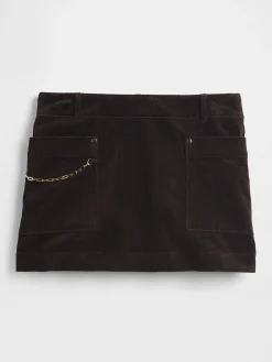 Corduroy Chain Pocket Mini Skort