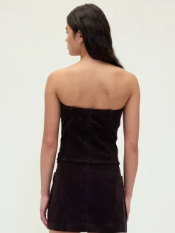 Corduroy Strapless Crop Vest