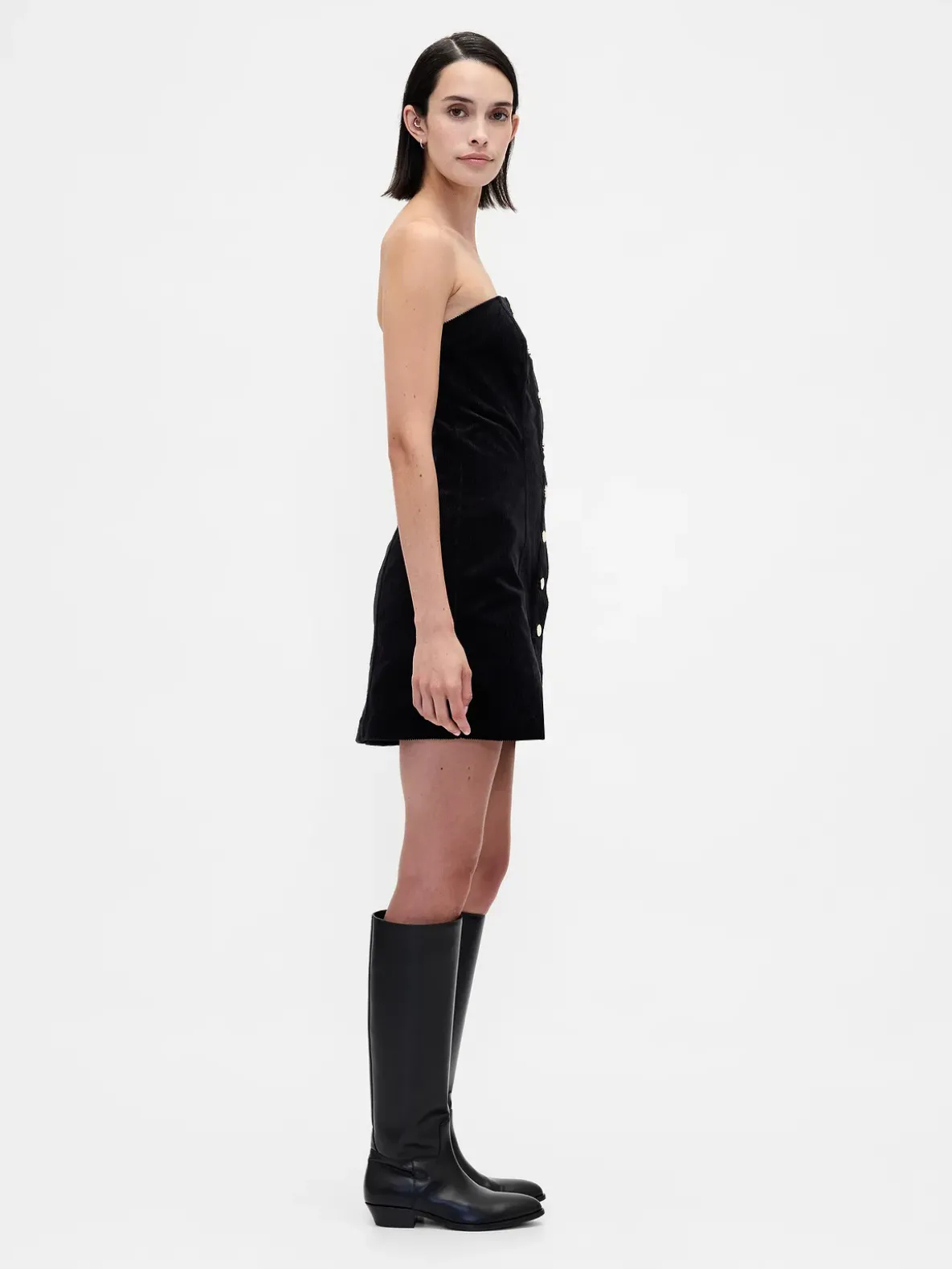 Corduroy Strapless Mini Dress