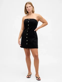 Corduroy Strapless Mini Dress