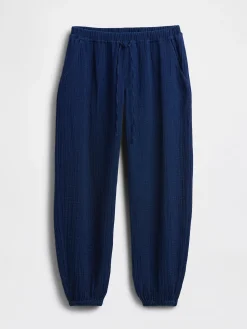 Cotton Gauze Denim Easy Barrel Joggers