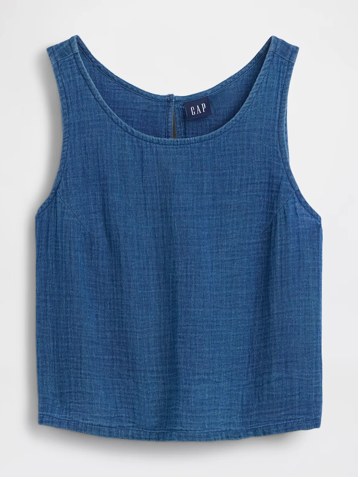 Cotton Gauze Denim Shell Tank Top
