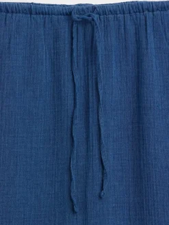 Cotton Gauze Denim Tiered Easy Maxi Skirt
