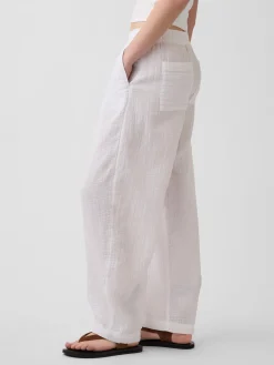 Cotton Gauze Easy Barrel Pants