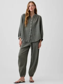 Cotton Gauze Easy Joggers