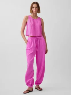 Cotton Gauze Easy Joggers