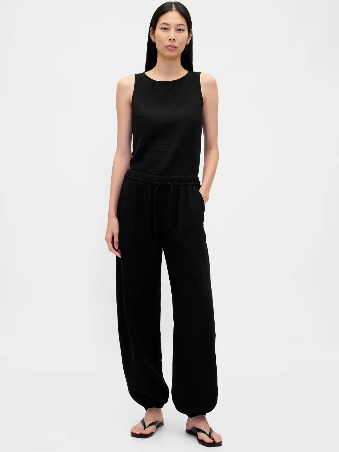 Cotton Gauze Easy Joggers