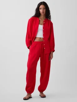 Cotton Gauze Easy Joggers