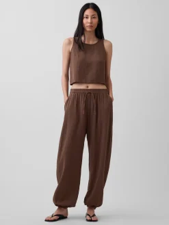Cotton Gauze Easy Joggers