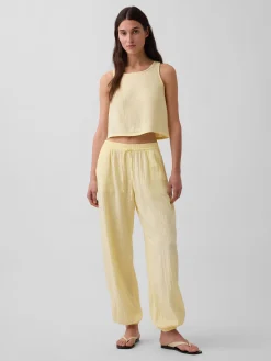 Cotton Gauze Easy Joggers