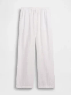 Cotton Gauze Easy Split-Hem Pants