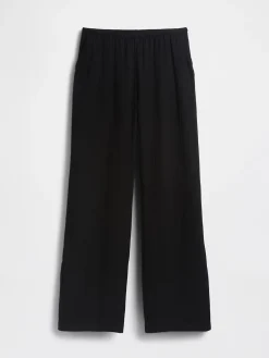 Cotton Gauze Easy Split-Hem Pants