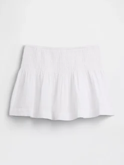 Cotton Gauze Smocked Waist Mini Skort