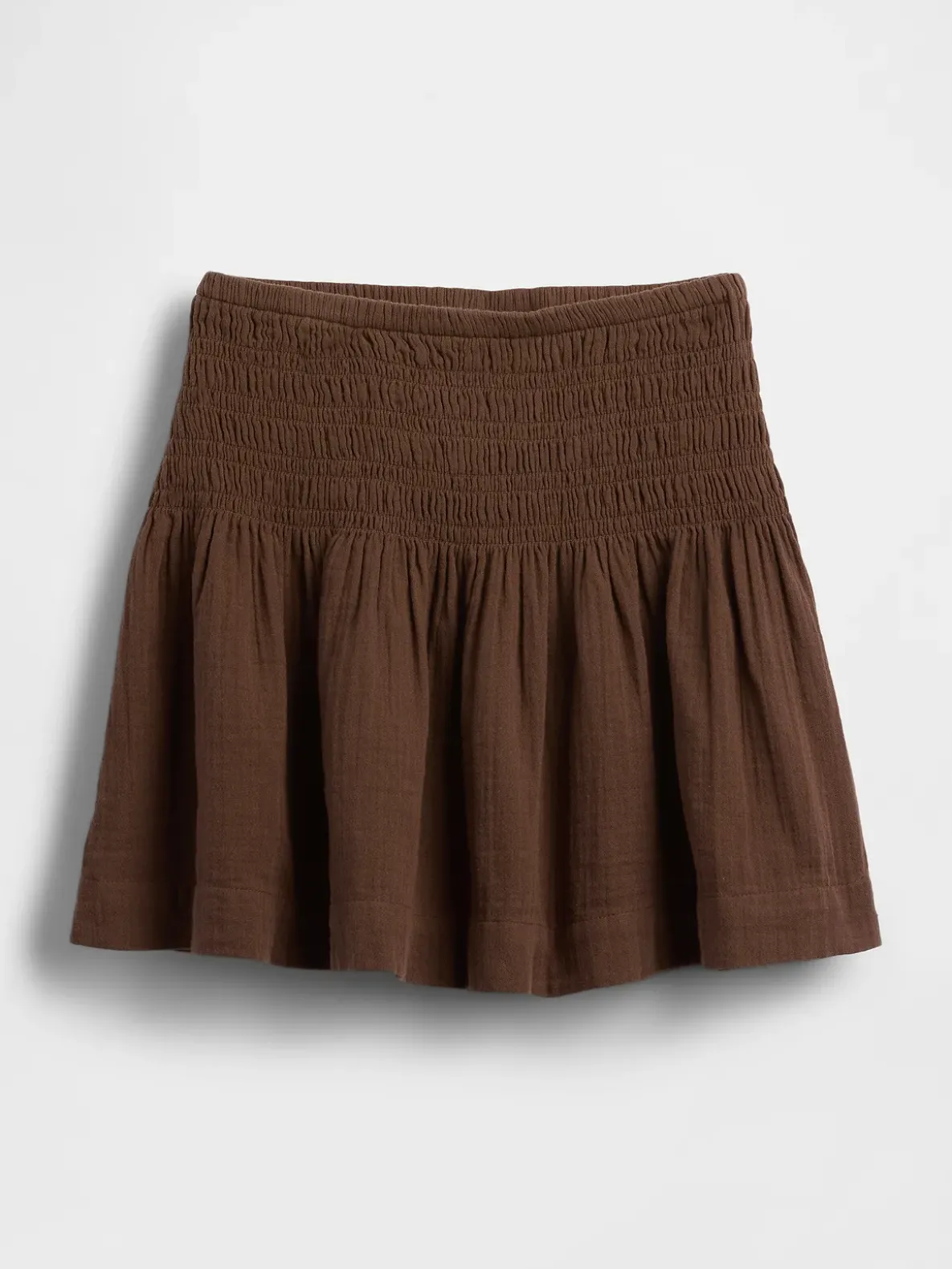Cotton Gauze Smocked Waist Mini Skort