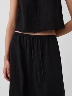 Cotton Gauze Tiered Easy Maxi Skirt