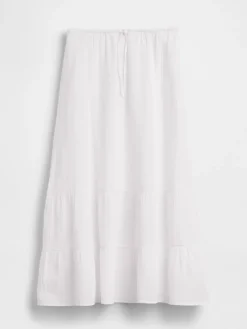 Cotton Gauze Tiered Easy Maxi Skirt