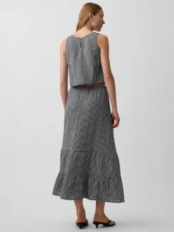 Cotton Gauze Tiered Easy Maxi Skirt